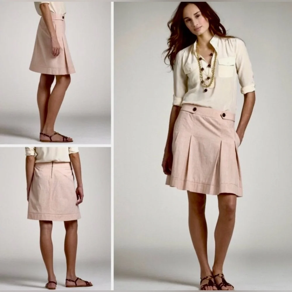J.Crew Pink Pleated Mini Skirt, Size 2 - Picture 4 of 7